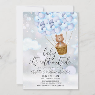 Baby zijn koude Teddy Bear Winter Boy Baby shower Kaart