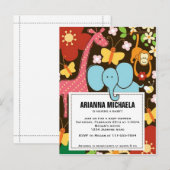 Baby Zoo Animaux Baby shower Invitation (Devant / Derrière)