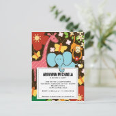 Baby Zoo Animaux Baby shower Invitation (Debout devant)