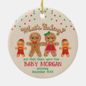 Baby Zwangerschapsaankondiging Ornament peperkoek (Achterkant)