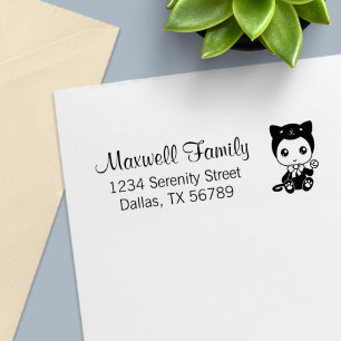 Baby zwart kat pak familieregel zelfinktende stempel
