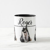 Baby Zwart Wit Tuxedo Kat Katten Whimsical Art Mok (Midden)