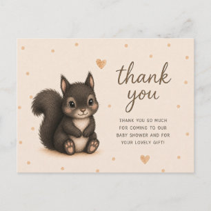 Baby Zwarte Eekhoorn Baby Shower Bedankt Briefkaart