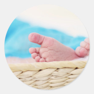 babybaby's wieg voetafdrukken ronde sticker