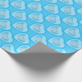 Babybakken - Voetafdruk - Heart Wrapping Paper Cadeaupapier (Hoek)