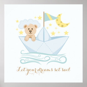 Babybeer-nursery-muurdecoratie Poster