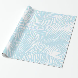 Babyblauw, eenvoudige moderne tropische palmfloral cadeaupapier