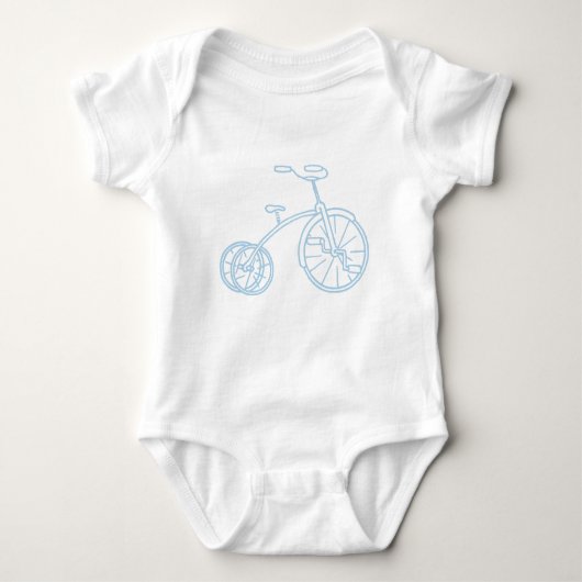 babyblauwe driewieler romper (Voorkant)