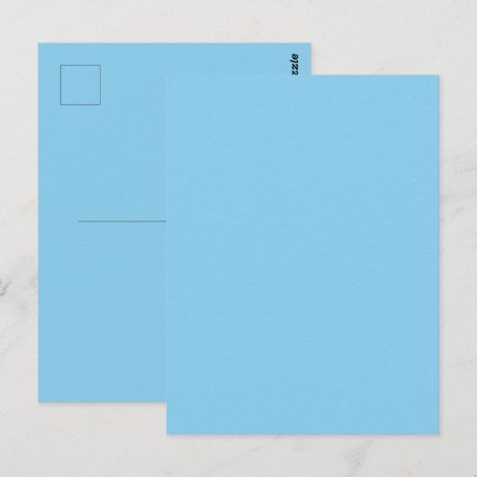 Babyblauwe Effen Kleur Briefkaart (Voorkant / Achterkant)