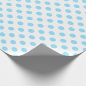 Babyblauwe en witte haarvlekken cadeaupapier (Hoek)