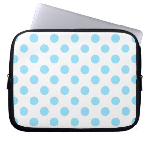 Babyblauwe en witte haarvlekken laptop sleeve