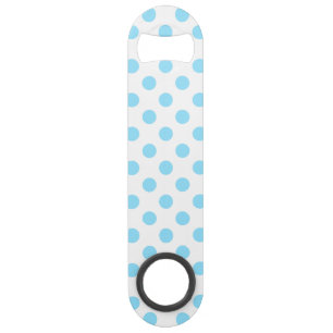 Babyblauwe en witte haarvlekken speed flessenopener