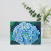 Babyblauwe hydrangea bloom briefkaart (Staand voorkant)