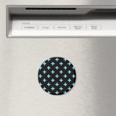 Babyblauwe polka kruist zwart magneet (Insitu (Vaatwasser))
