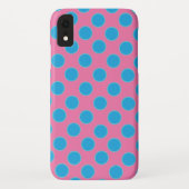 Babyblauwe Stippen op roze achtergrond Case-Mate iPhone Case (Achterkant)