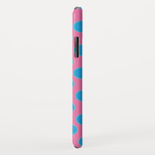 Babyblauwe Stippen op roze achtergrond Case-Mate iPhone Case (Achterkant/rechts)