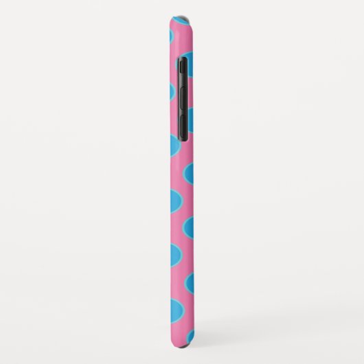 Babyblauwe Stippen op roze achtergrond Case-Mate iPhone Case (Achterkant/links)