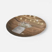 Babybloem in Rustic Mason Jar & Lights Papieren Bordje (Gekanteld)