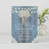 Babybloemen Dusty Blue Barn Wedding Kaart (Staand voorkant)