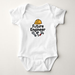 Babybody met helm en gereedschap voor toekomstige  romper