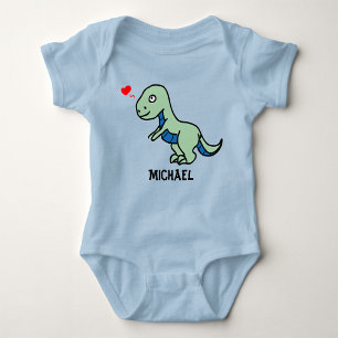 Babybody met tekening van een T-Rex gemaakt door e Romper