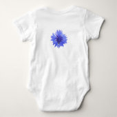 Babybody pak met blauw korenbloem ontwerp romper (Achterkant)
