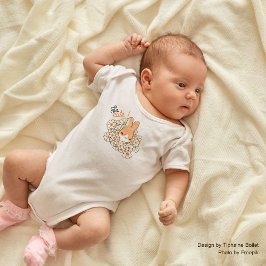 Babybody So Cute met konijn en witte bloemen Romper