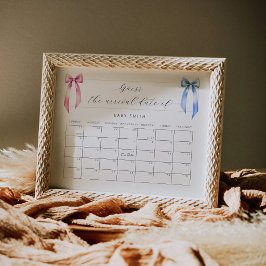 Babyboog Verwachtingsdatum Raden Kalender  Poster