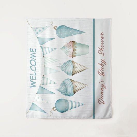 Babyborduurstapijtje voor jongen ter verwelkoming wandkleed (Voorkant)