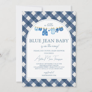 Babyborrel met blauwe jeans kaart