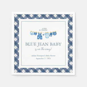 Babyborrel met blauwe jeans servet