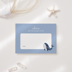 Babyborrel met Blauwe Walvis Thema voor Jongens - Notitiekaartje