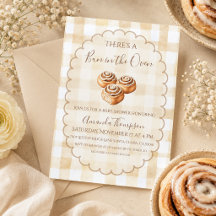 Babyborrel met 'Bun in de Oven' Beige Gingham Them