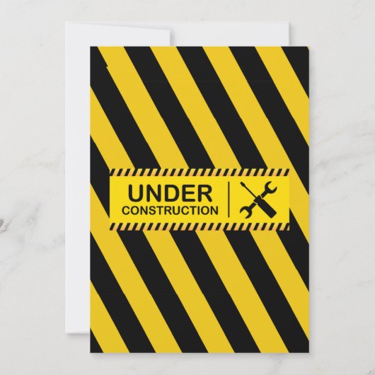 Babyborrel met graafmachine in aanbouw kaart (Achterkant)