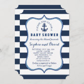 Babyborrel met marine-blauwe strepen en nautisch t kaart (Voorkant / Achterkant)