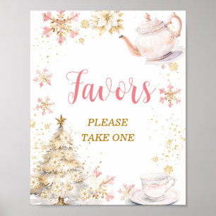 Babyborrel Roze Winter Thee Feestje Baby Shower Fa Poster