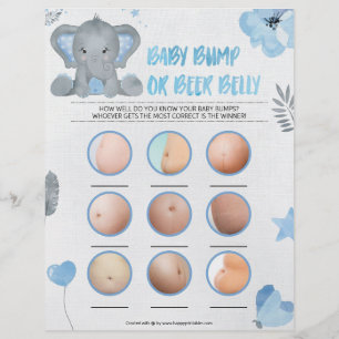 Babybultje of bierbuik [Babyolifant [Blauw] Briefhoofd