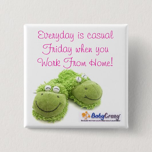 BabyCrazy Logo, knop.. Vierkante Button 5,1 Cm (Voorkant)