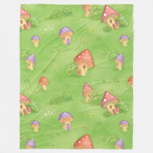 Babydeken met champignons fleece deken (Voorkant)