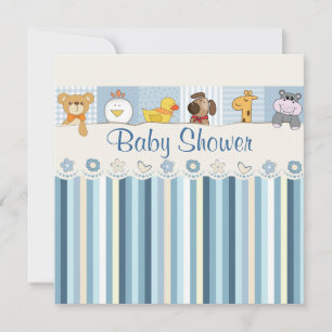 Babydieren en tapes Blauw Baby shower Kaart