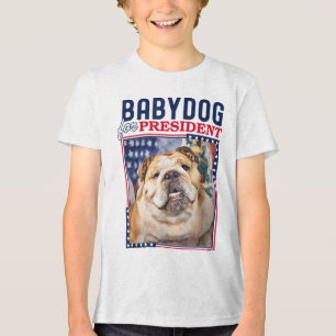 Babydog voor President senator Jim Justice Engels Tri-Blend Shirt