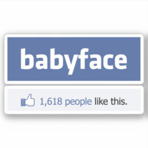 babyface grappige sociale netwerkparodie sticker