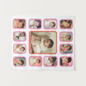 Babyfoto Collage Tapijt voor baby van 12 maanden Wandkleed (Voorkant (horizontaal))