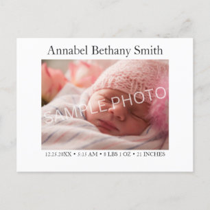 Babyfoto geboorteaankondiging briefkaart