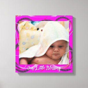 Babyfoto Roze Abstracte Lijst Canvasprint Canvas Afdruk