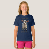 Babygeit met pluizige vacht en heldere uitdrukking t-shirt (Voorkant volledig)
