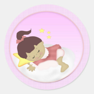 BabyGirl aankondiging/douche magneten Ronde Sticker