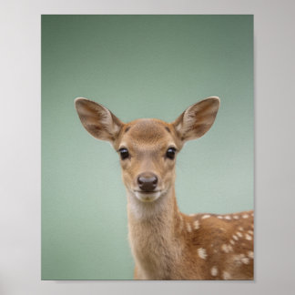 Babyhertfawnportret – Mooie kinderkamer dier muur Poster
