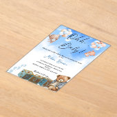 babyjongen acryl uitnodigingen (Laagn)