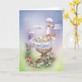 Babyjongen doop kaart (Gele Bloem)